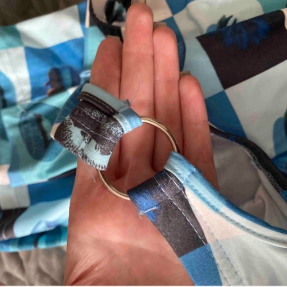 Y2K Blue Sexy Chain Detail Top and Flared Pants Set - Picture 3 of 4